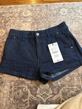 Zara Dark Blue Denim chino Shorts